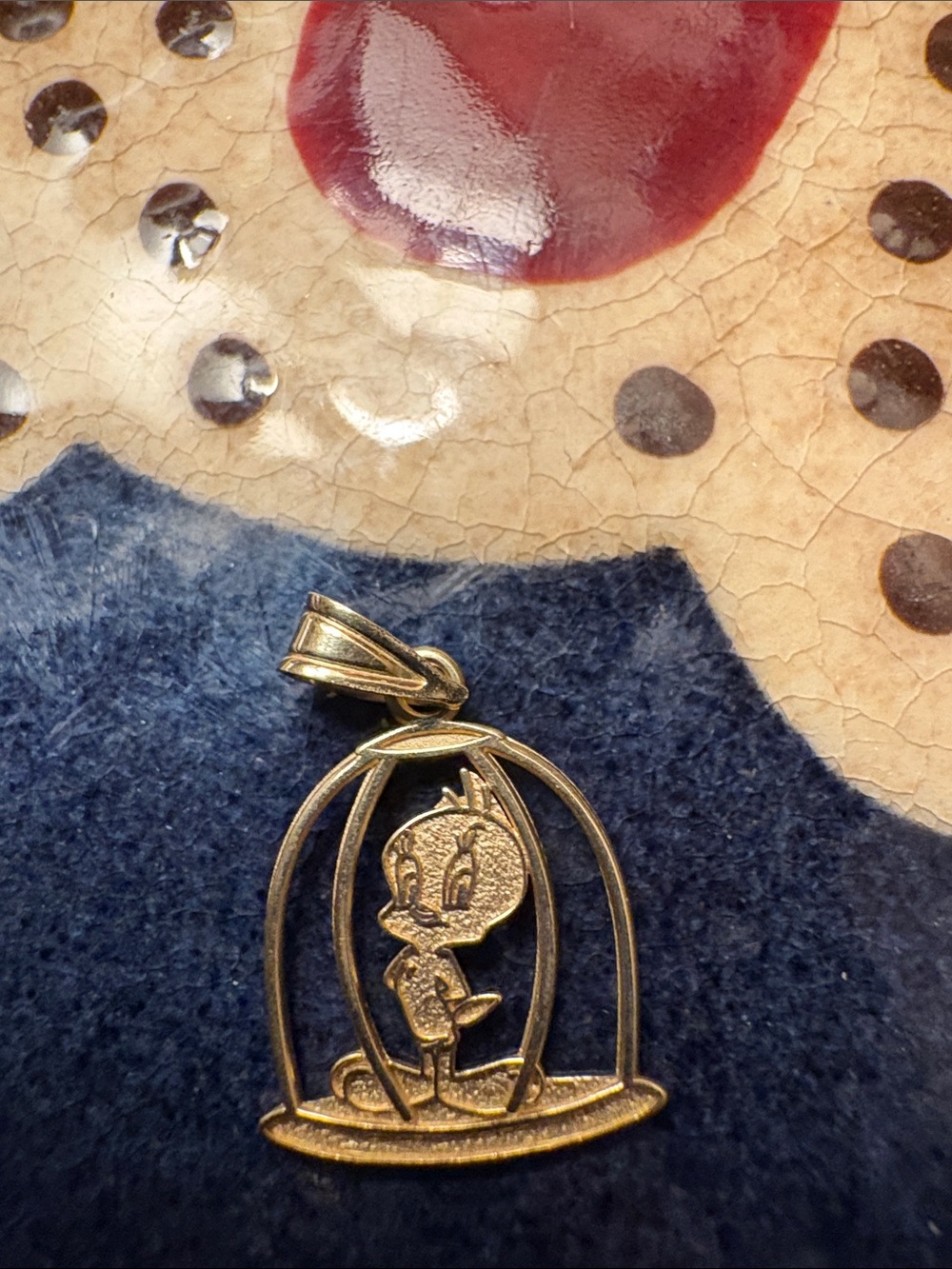 Gold Tweety Bird Charm Pendant - Vintage Style